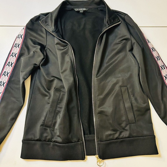 Armani Exchange A/X Zippered Jacket Sleeve and Back Spell Out S Small Polyester - Picture 9 of 13